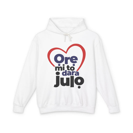 Hoodie - "Ore mi to dara julo" Heart Graphic Lightweight Pullover