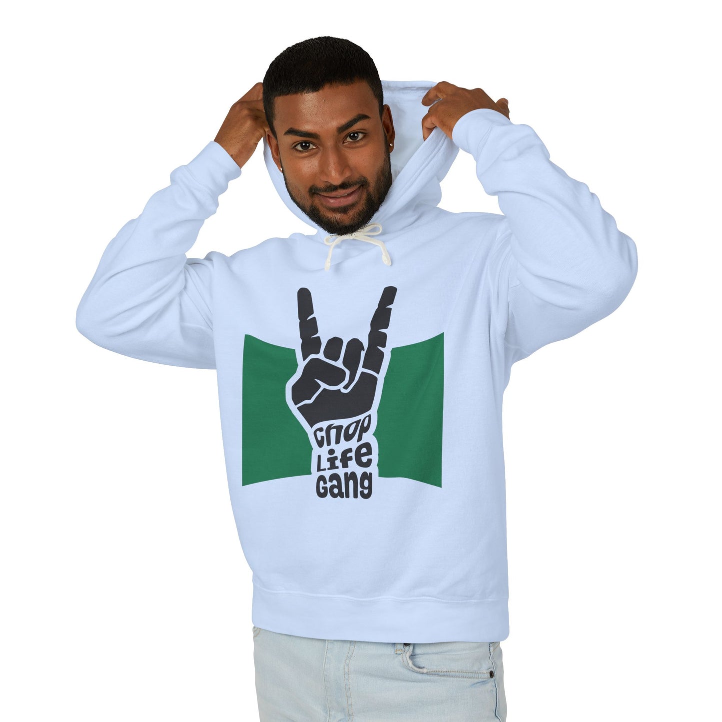 Hoodie — 'Chop Life Gang' Rock Hand Graphic Lightweight Hooded Sweatshirt