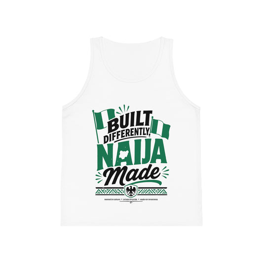 Naija Made Kid's Jersey Tank Top – 'Built Differently' Nigerian Pride Kids Tank