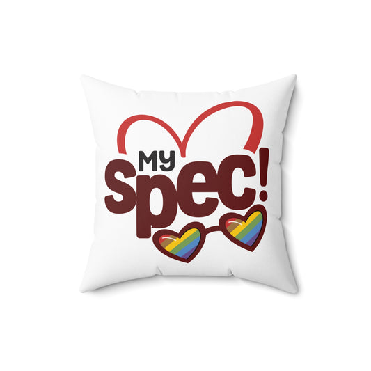 My Spec! Heart & Rainbow Glasses Decorative Pillow