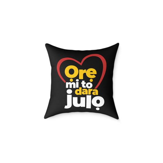 Pillow - "Ore mi to dara julio" Heart Graphic Decorative Throw Pillow