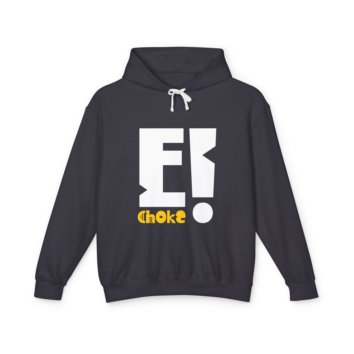 E Choke Logo Hoodie — Retro Geometric Graphic Hooded Sweatshirt