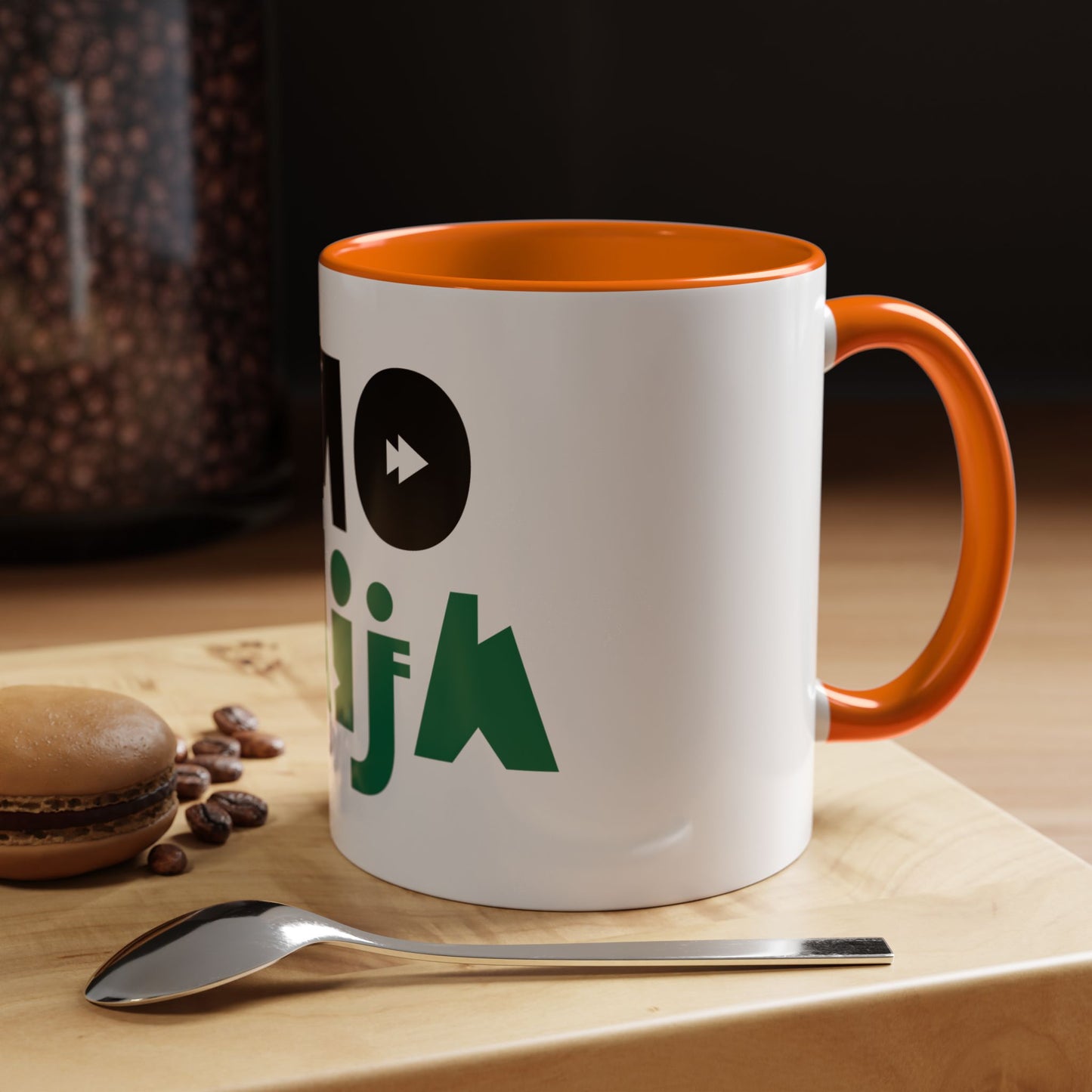 'OMO NAIJA' Accent Coffee Mug — Bold Green & Black