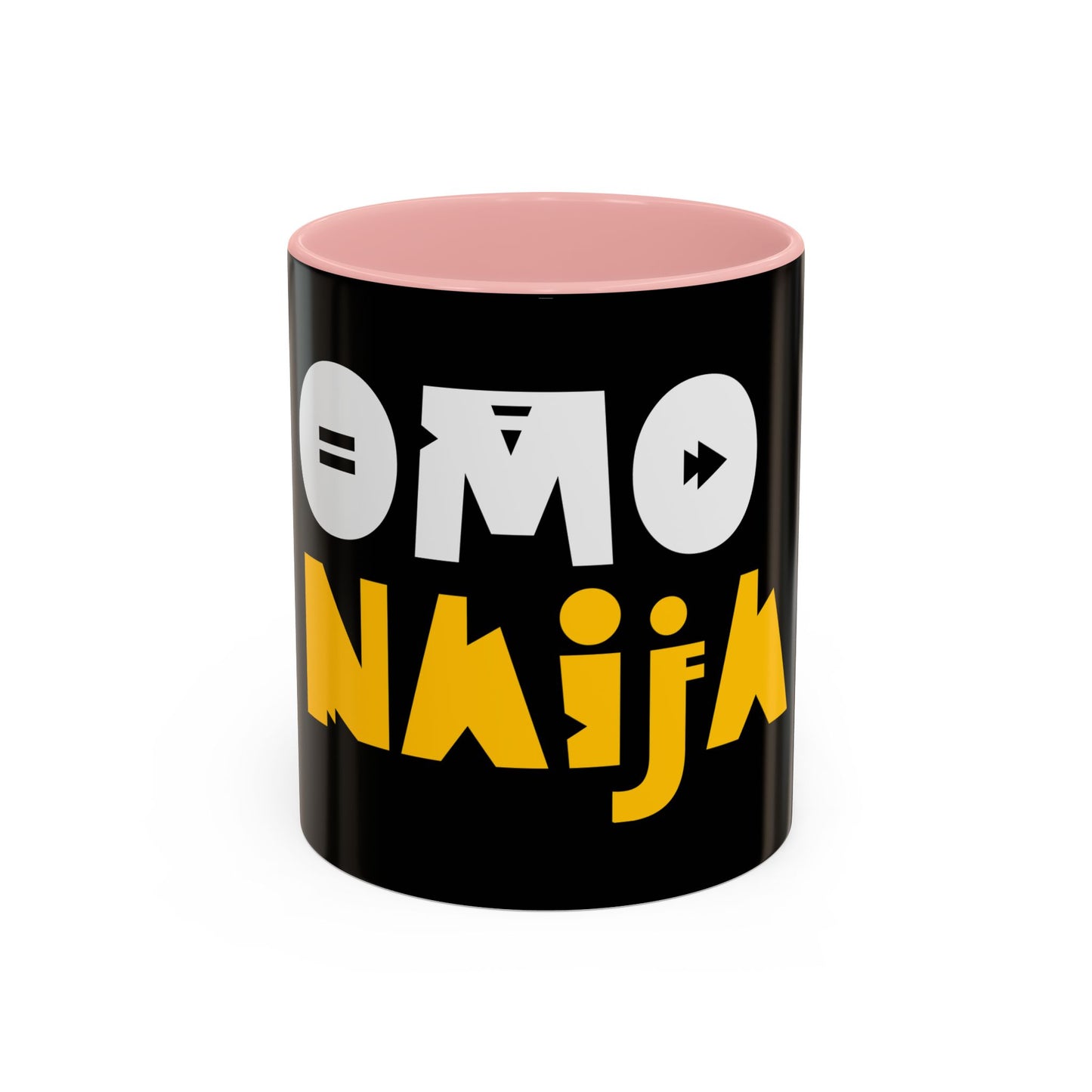 Coffee Omo Naija Accent Mug — Bold Black & Yellow Gamer Coffee Cup