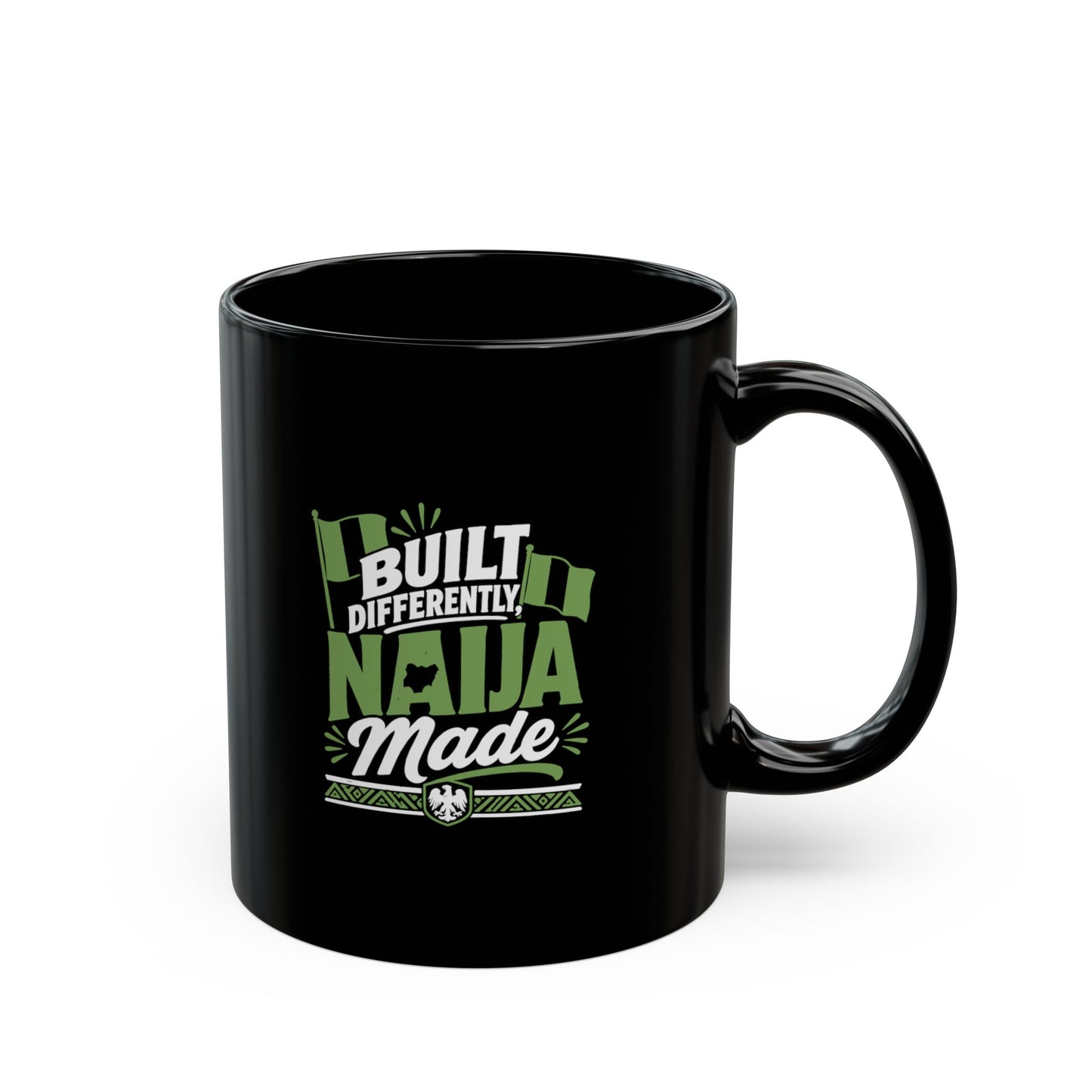 Black Mug - "Built Differently Naija Made" Coffee Cup (11oz/15oz)