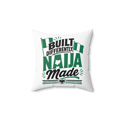 Naija Made Decorative Pillow — "Built Differently" Nigerian Pride Throw Pillow