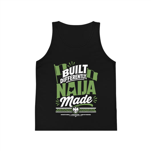 Naija Made Kid's Jersey Tank Top – 'Built Differently' Nigerian Pride Kids Tank