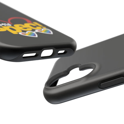 Magnetic Impact-Resistant Phone Case — “My Spec!” Heart & Rainbow Sunglasses Design