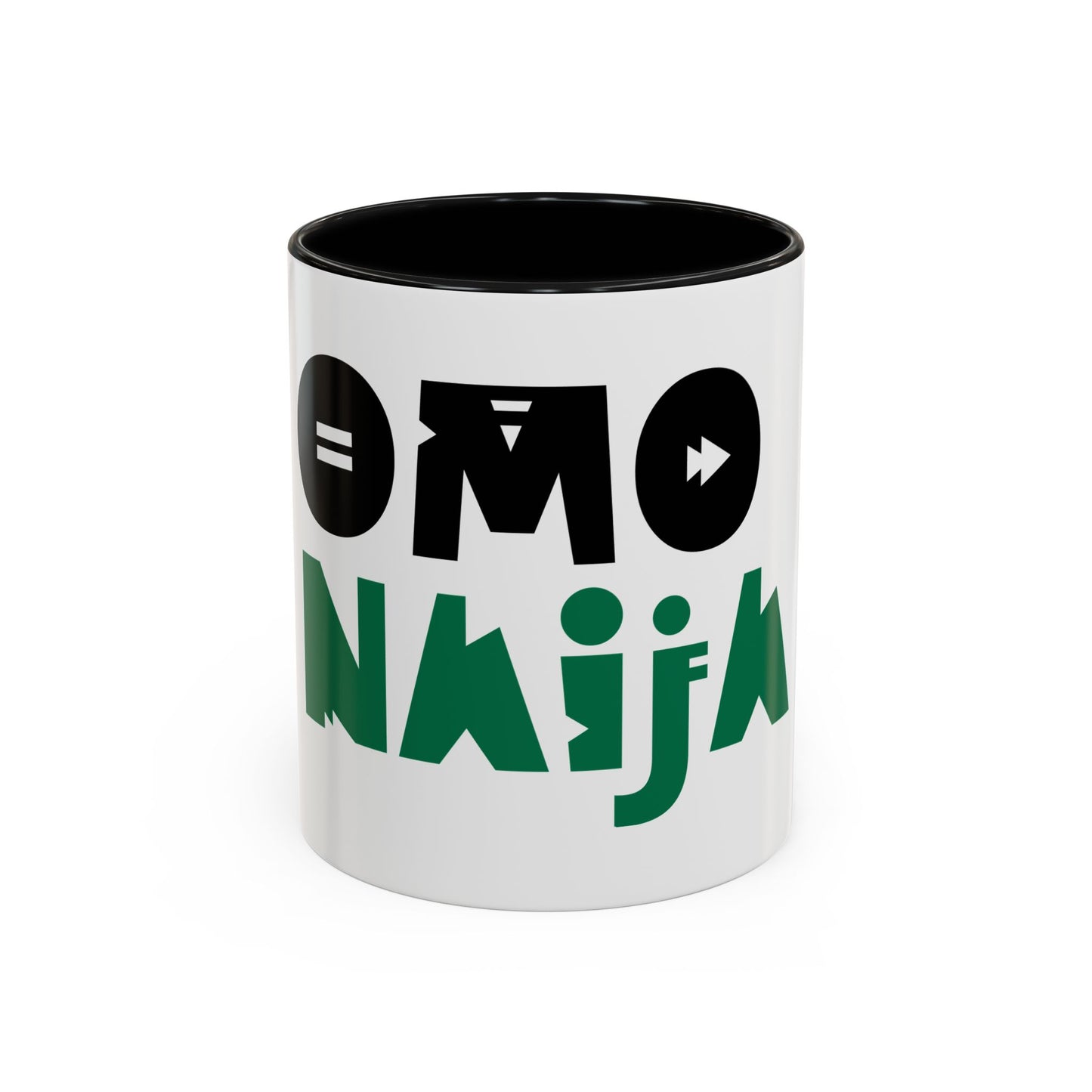 'OMO NAIJA' Accent Coffee Mug — Bold Green & Black