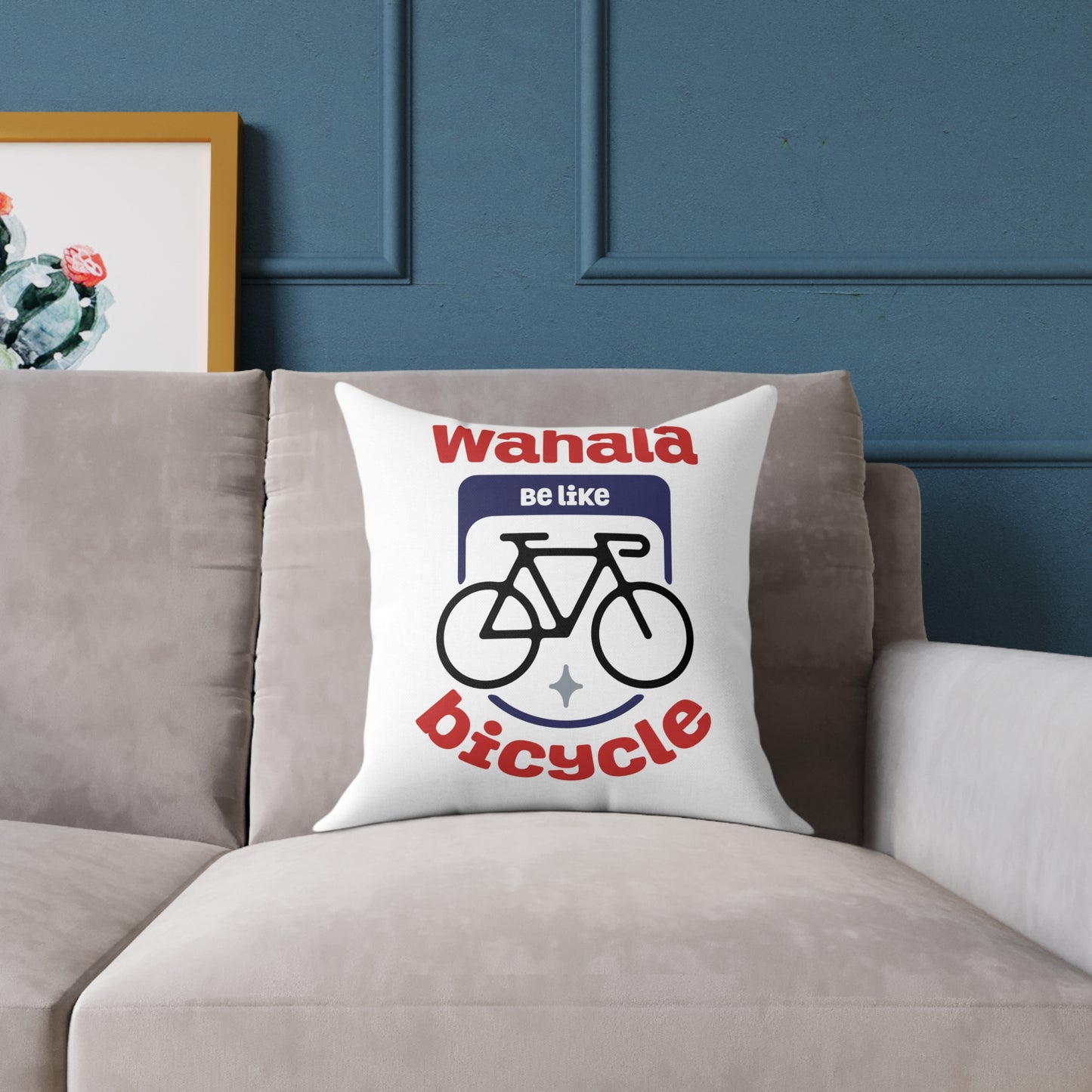 Bicycle-Themed Decorative Pillow, Fun and Whimsical Home Accent, Cycling Lover Gift, Couch Cushion, Modern Living Room Decor