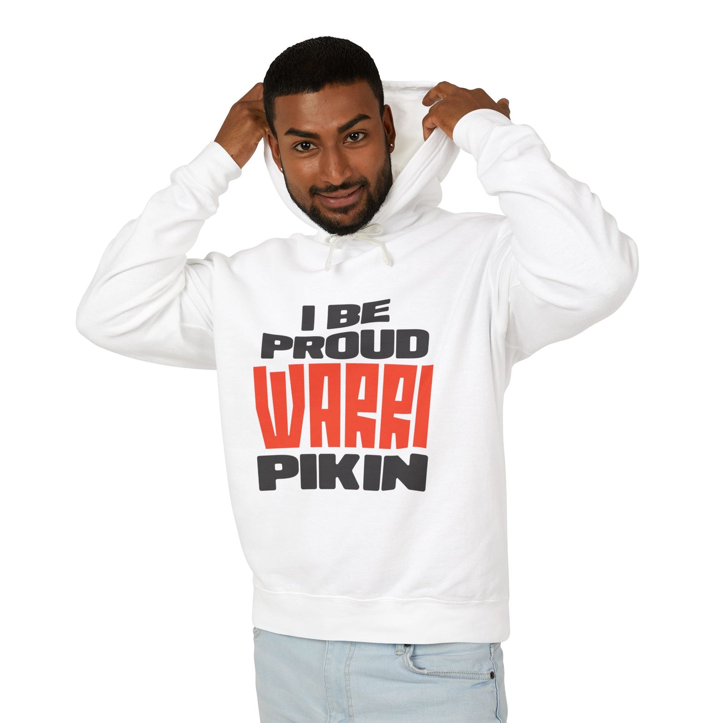 I Be Proud Warri Pikin Hoodie — Afro-Caribbean Pride Lightweight Hooded Sweatshirt
