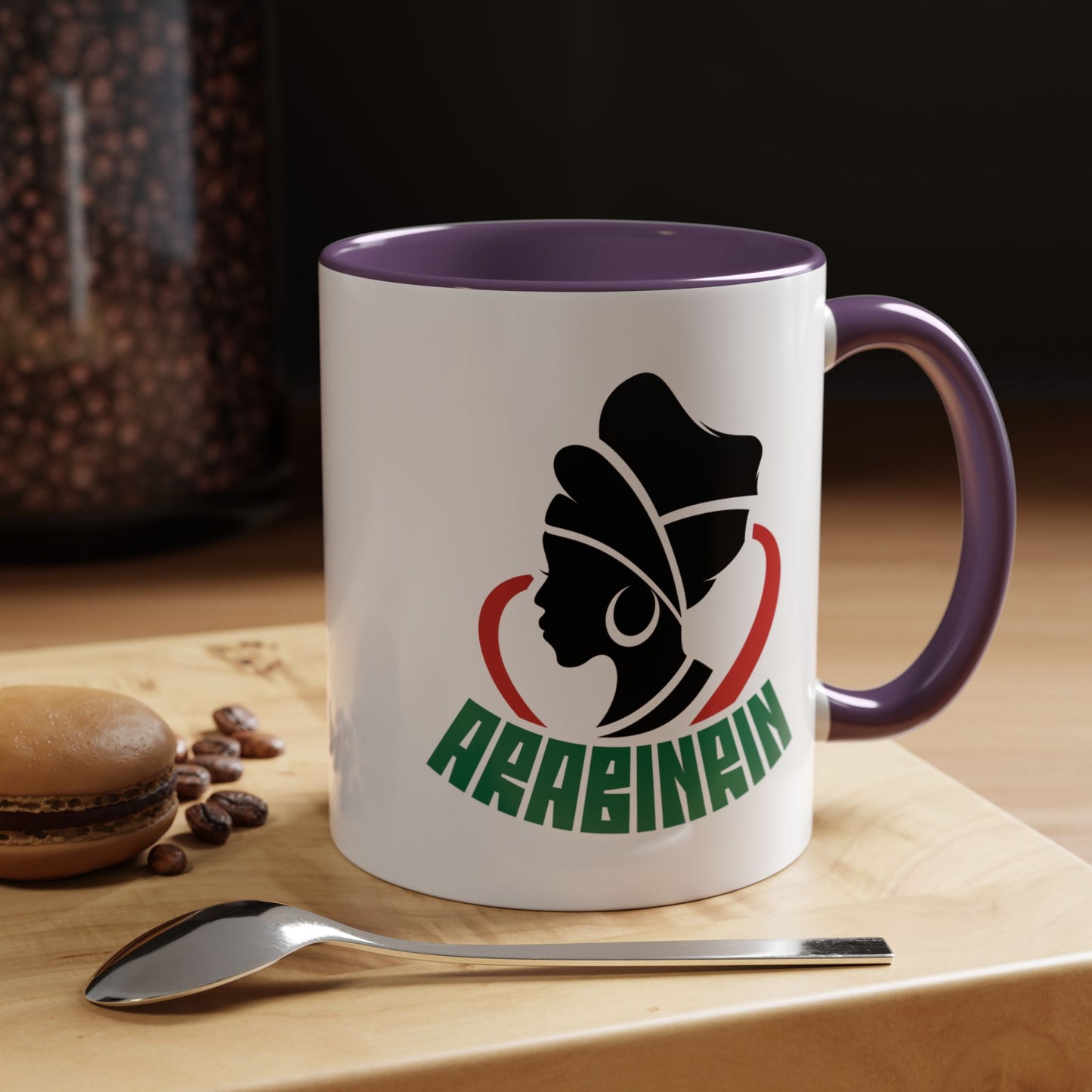 African Queen Accent Coffee Mug — 'ARABENA' Silhouette Design (11/15 oz)