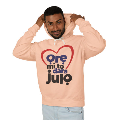 Hoodie - "Ore mi to dara julo" Heart Graphic Lightweight Pullover