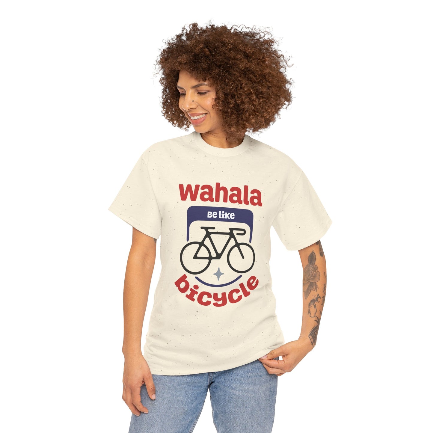 Wahala be like Bicycle Unisex Heavy Cotton Tee, Perfect Gift for Cyclists, Casual Wear, Bike Enthusiasts, Fun Statement Shirt
