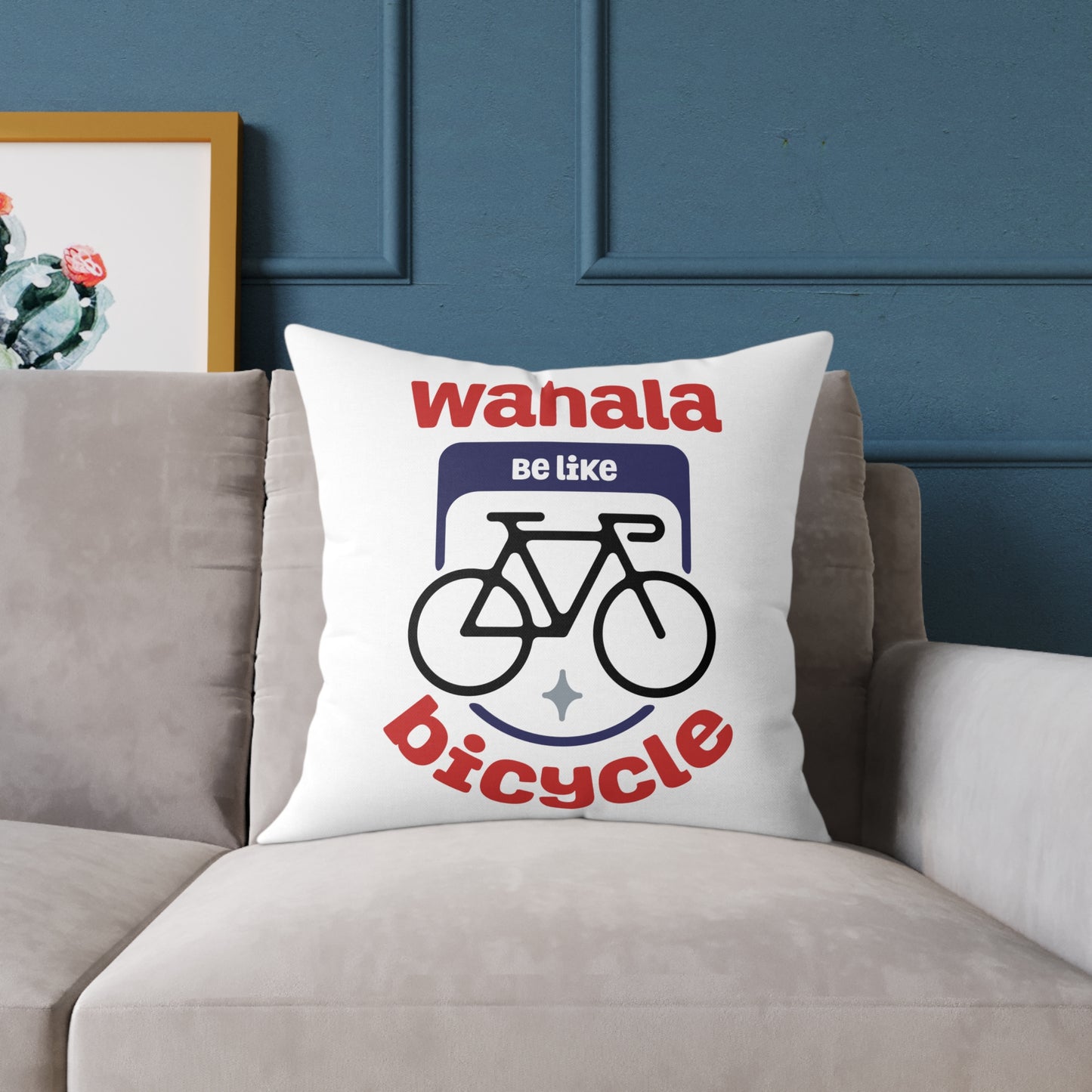 Bicycle-Themed Decorative Pillow, Fun and Whimsical Home Accent, Cycling Lover Gift, Couch Cushion, Modern Living Room Decor