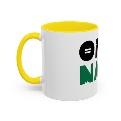 'OMO NAIJA' Accent Coffee Mug — Bold Green & Black