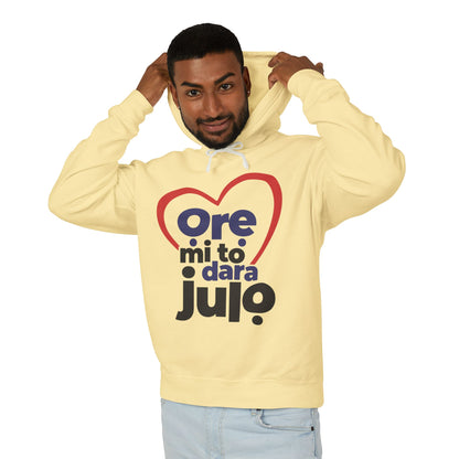 Hoodie - "Ore mi to dara julo" Heart Graphic Lightweight Pullover