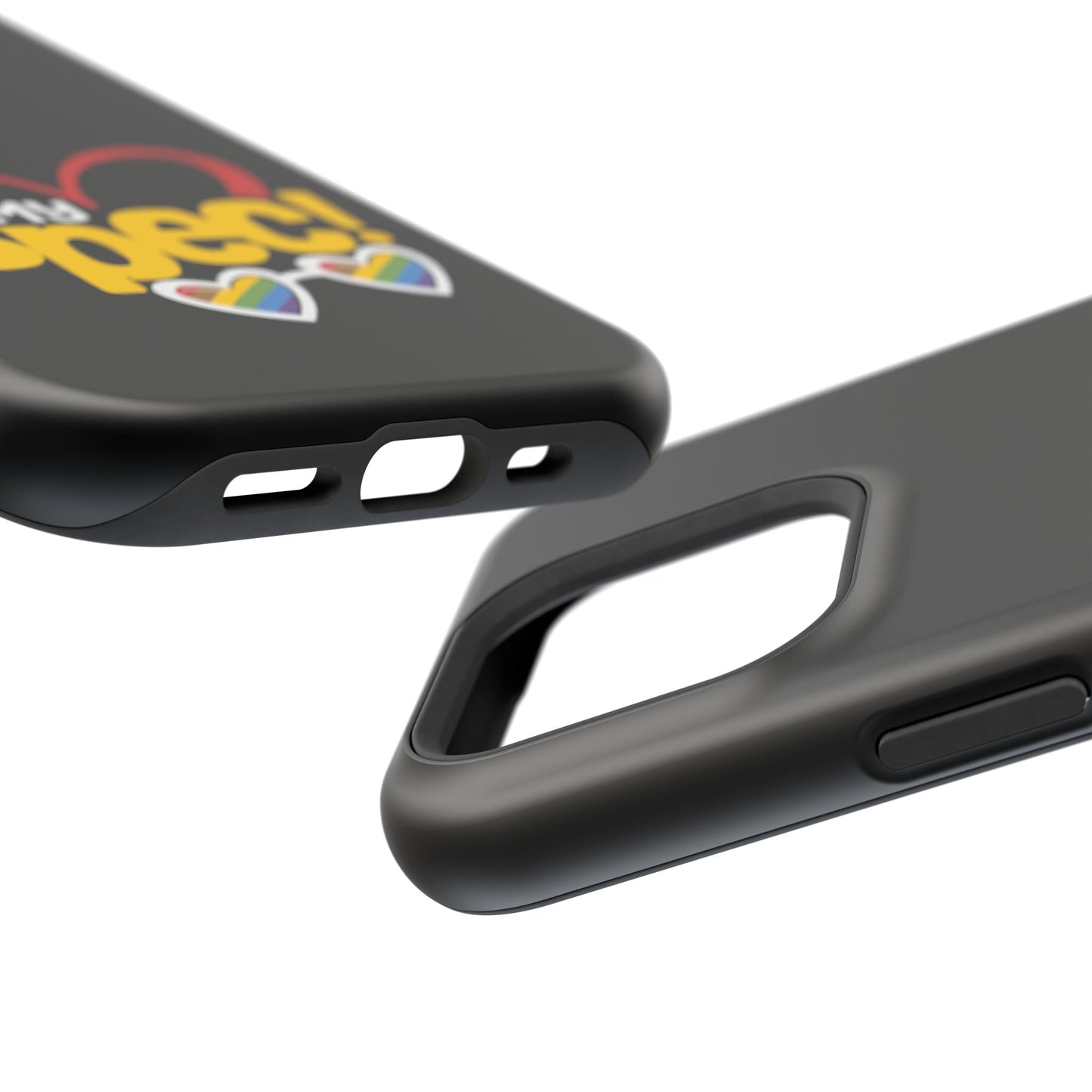 Magnetic Impact-Resistant Phone Case — “My Spec!” Heart & Rainbow Sunglasses Design