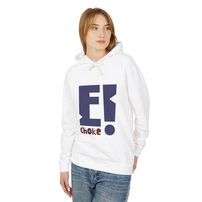 E Choke Logo Hoodie — Retro Geometric Graphic Hooded Sweatshirt