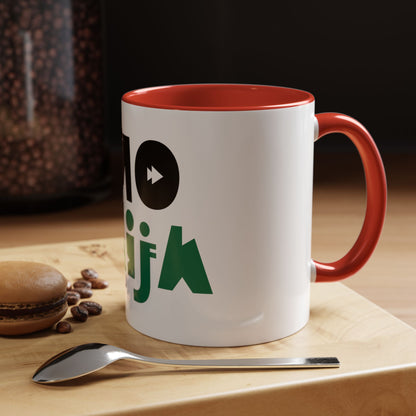 'OMO NAIJA' Accent Coffee Mug — Bold Green & Black