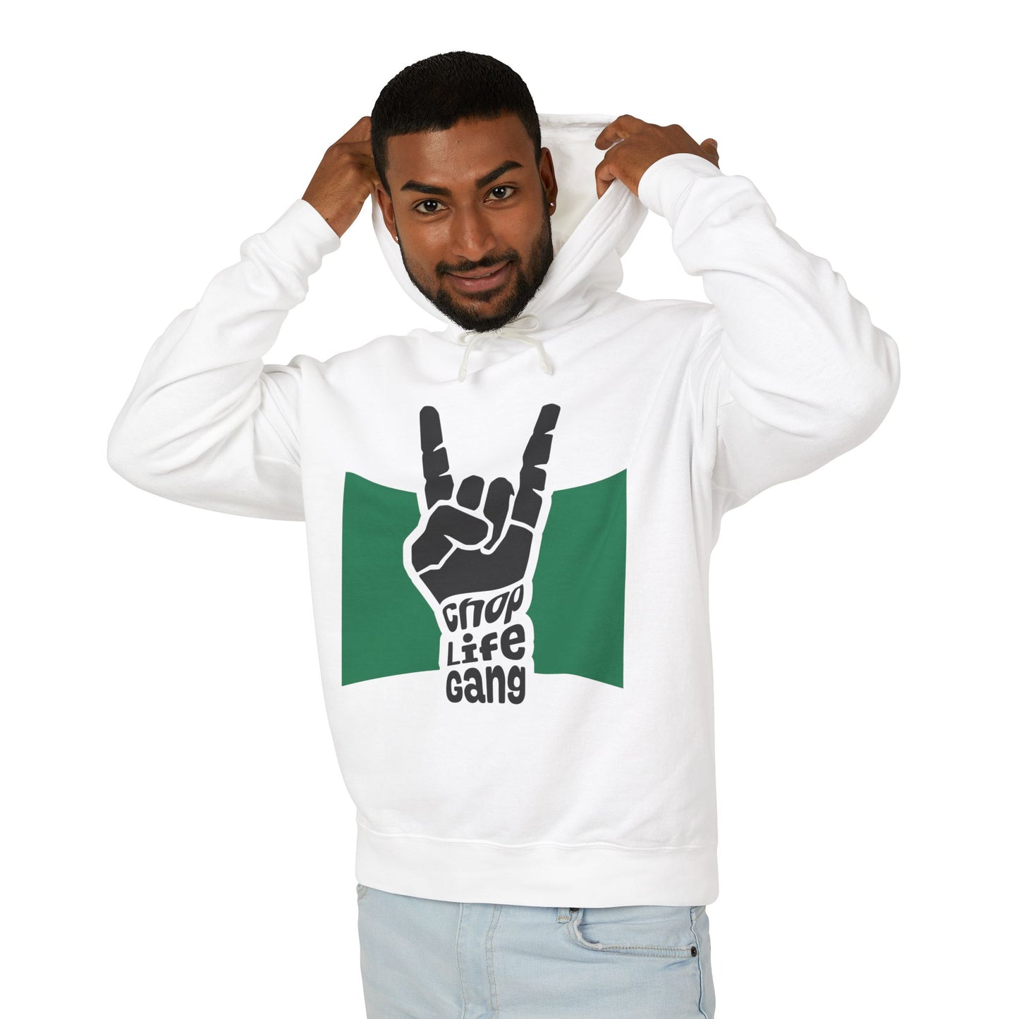Hoodie — 'Chop Life Gang' Rock Hand Graphic Lightweight Hooded Sweatshirt