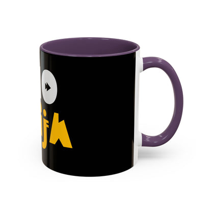 Coffee Omo Naija Accent Mug — Bold Black & Yellow Gamer Coffee Cup