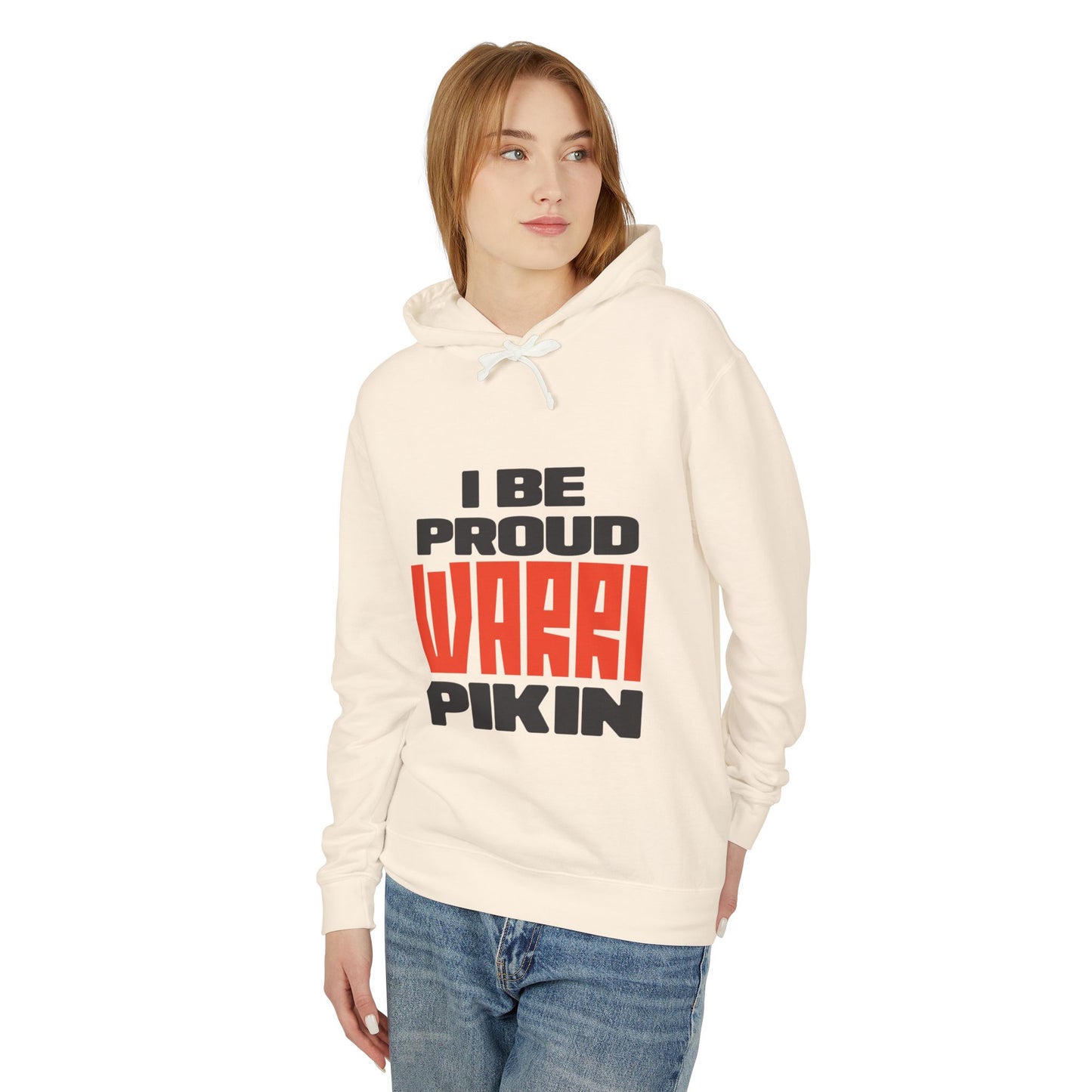 I Be Proud Warri Pikin Hoodie — Afro-Caribbean Pride Lightweight Hooded Sweatshirt