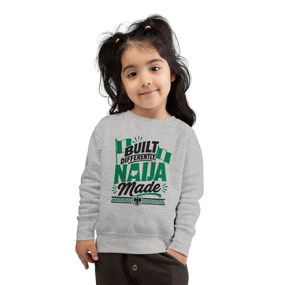 Toddler Sweatshirt - Built Differently Naija Made Nigerian Flag Kids Pullover