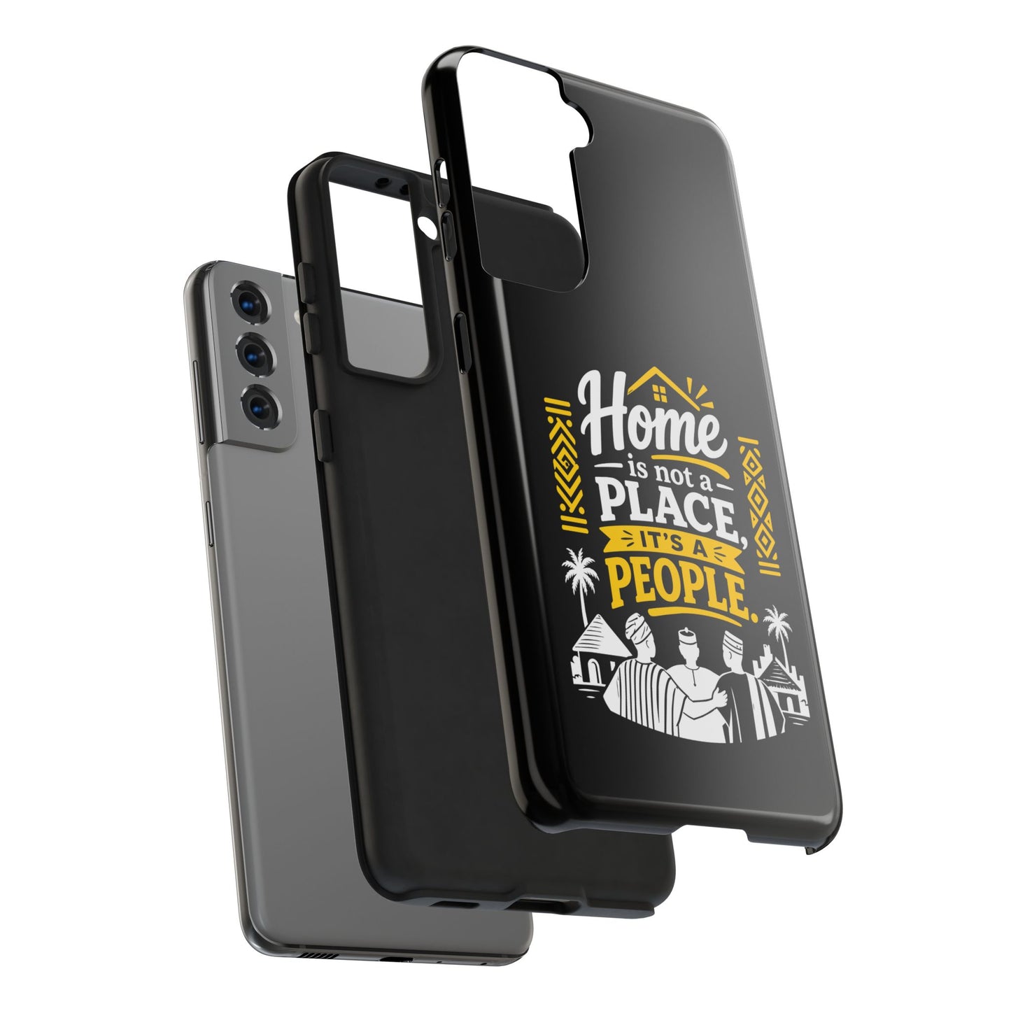 Phone Case — "Home Is Not a Place, It's a People" Black Tough Protective Cover