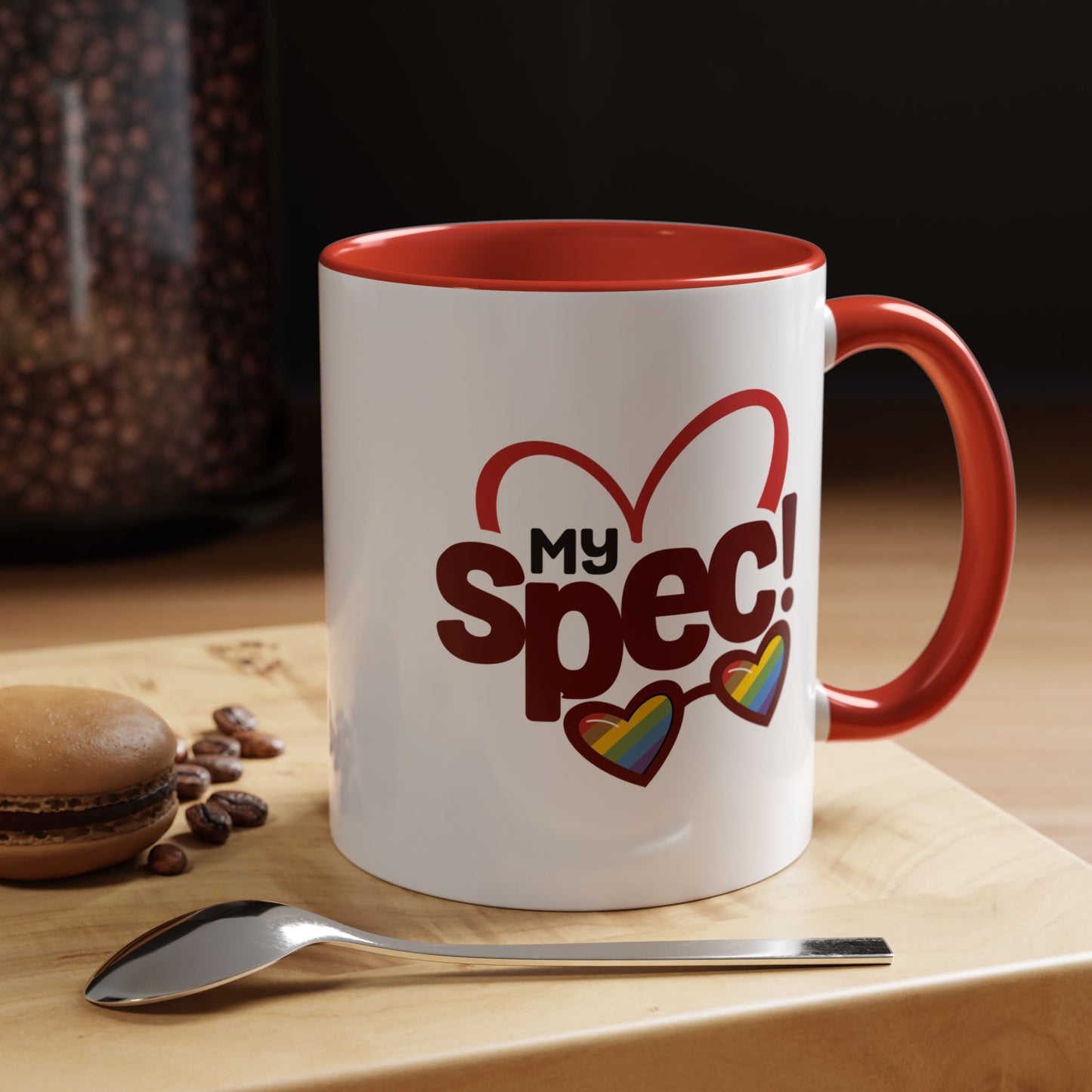 My Spec! Coffee Mug — Pride Heart & Rainbow Glasses Accent Mug