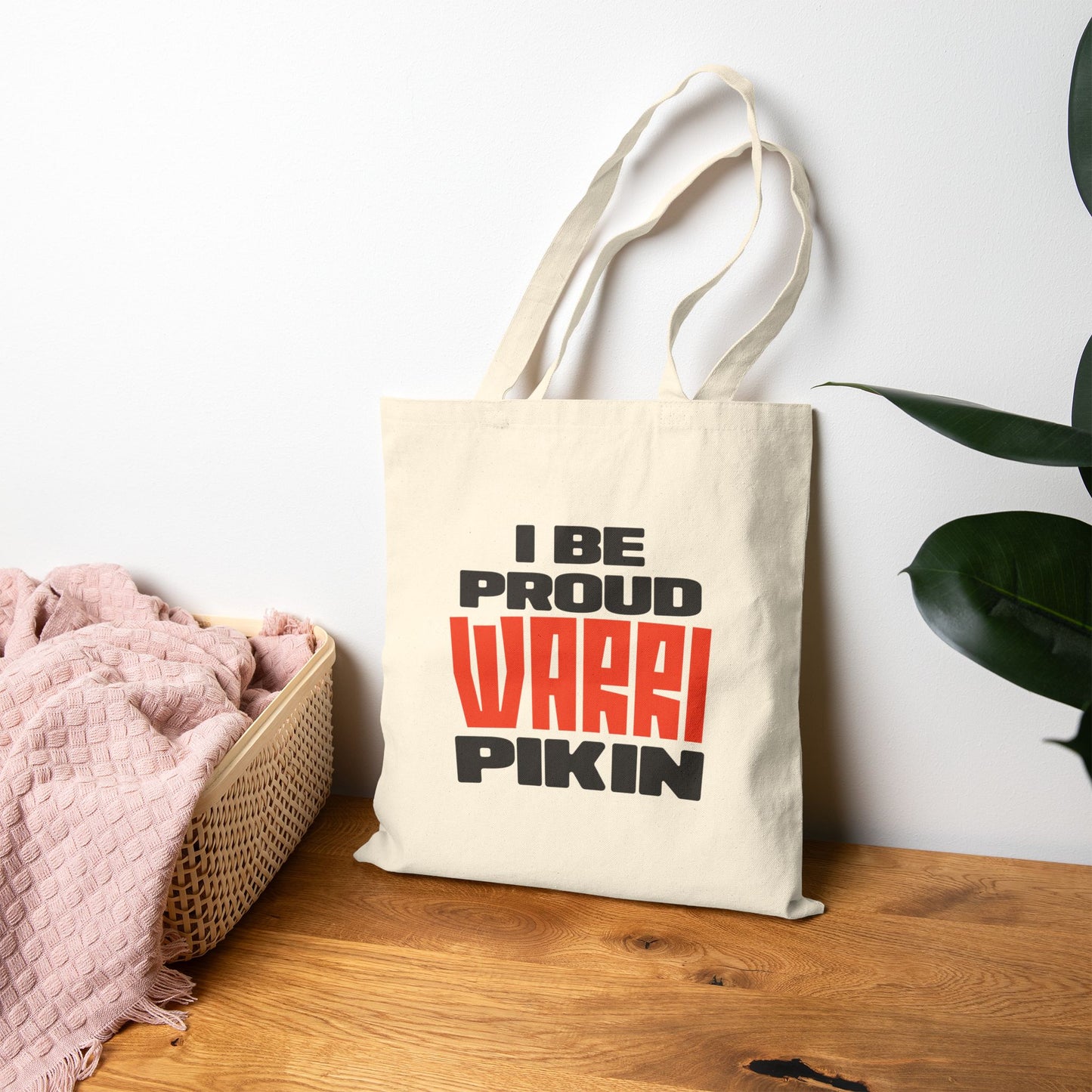 Canvas Tote Bag — I Be Proud Wrek Pikin Graphic Grocery & Market Tote