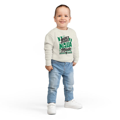 Toddler Sweatshirt - Built Differently Naija Made Nigerian Flag Kids Pullover