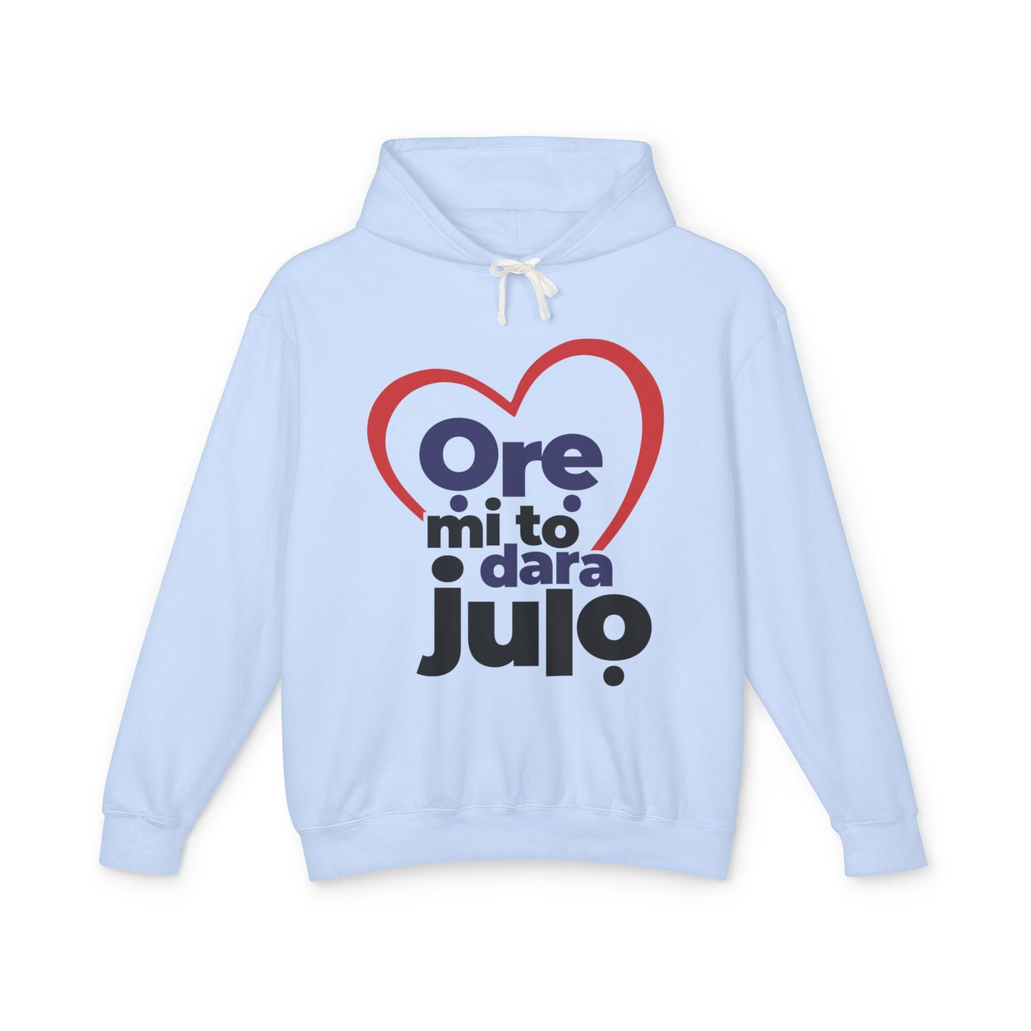 Hoodie - "Ore mi to dara julo" Heart Graphic Lightweight Pullover