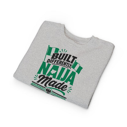 Toddler Sweatshirt - Built Differently Naija Made Nigerian Flag Kids Pullover