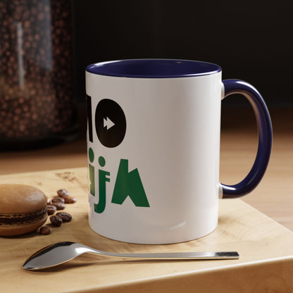 'OMO NAIJA' Accent Coffee Mug — Bold Green & Black