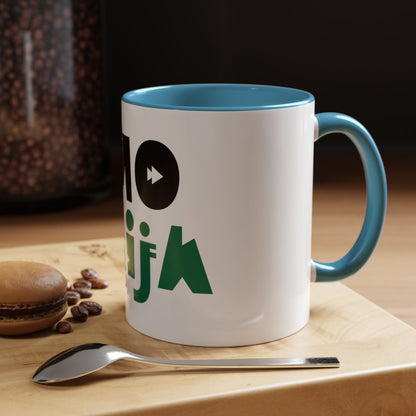 'OMO NAIJA' Accent Coffee Mug — Bold Green & Black