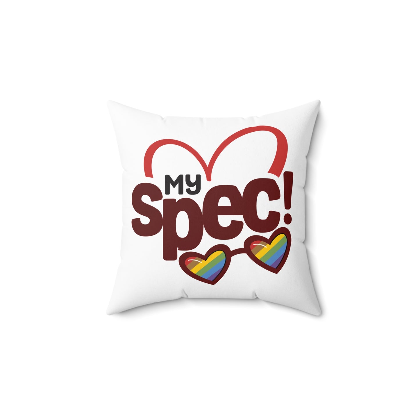 My Spec! Heart & Rainbow Glasses Decorative Pillow