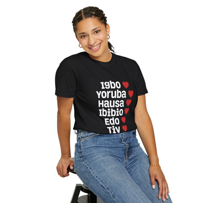 T-Shirt — Nigerian Ethnic Pride Tee (Igbo, Yoruba, Hausa, Ibibio, Edo, Tiv, Fulani)
