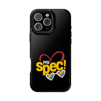 Magnetic Impact-Resistant Phone Case — “My Spec!” Heart & Rainbow Sunglasses Design