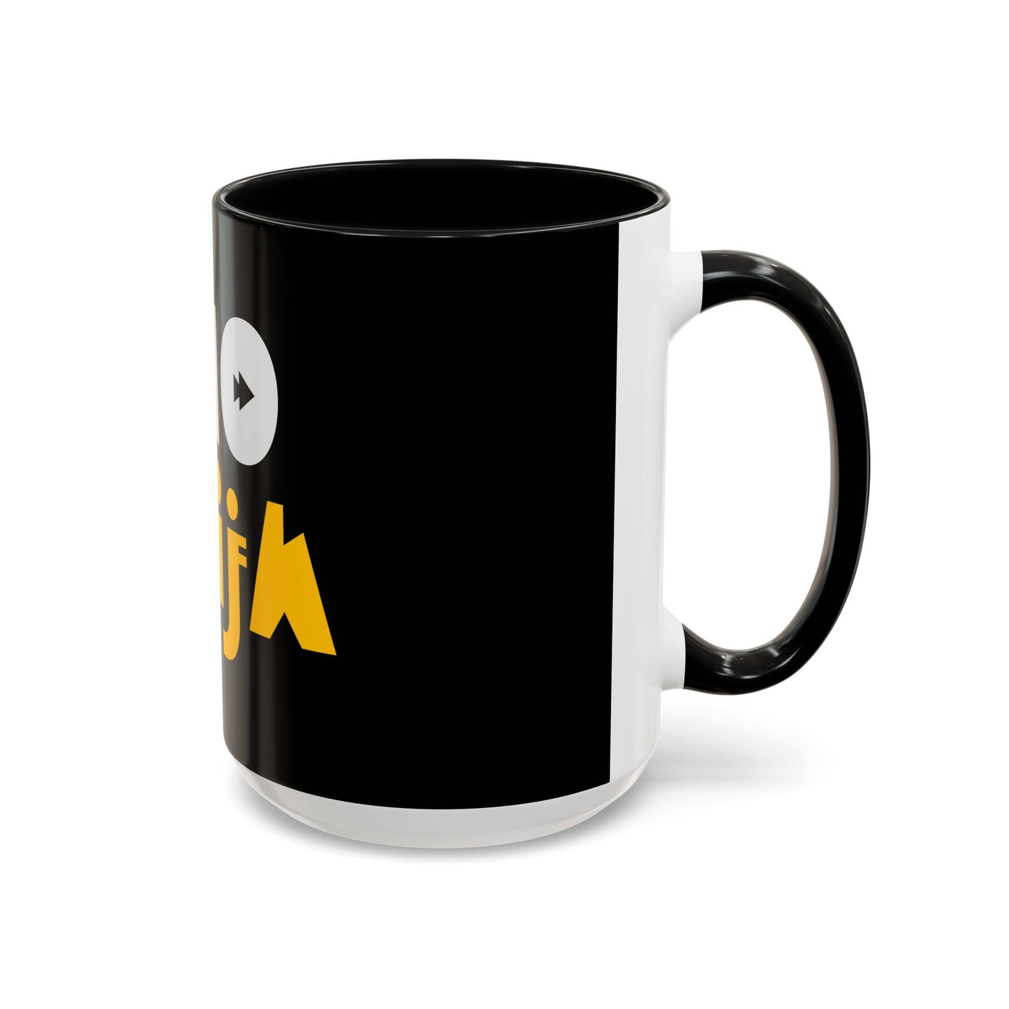 Coffee Omo Naija Accent Mug — Bold Black & Yellow Gamer Coffee Cup