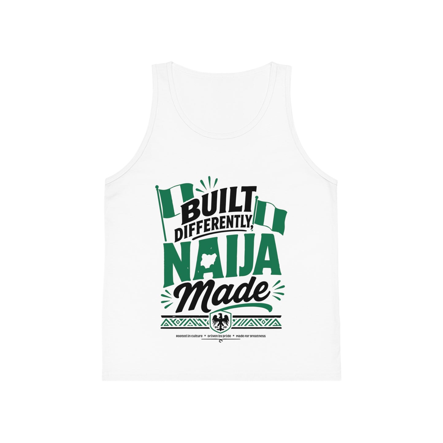 Naija Made Kid's Jersey Tank Top – 'Built Differently' Nigerian Pride Kids Tank