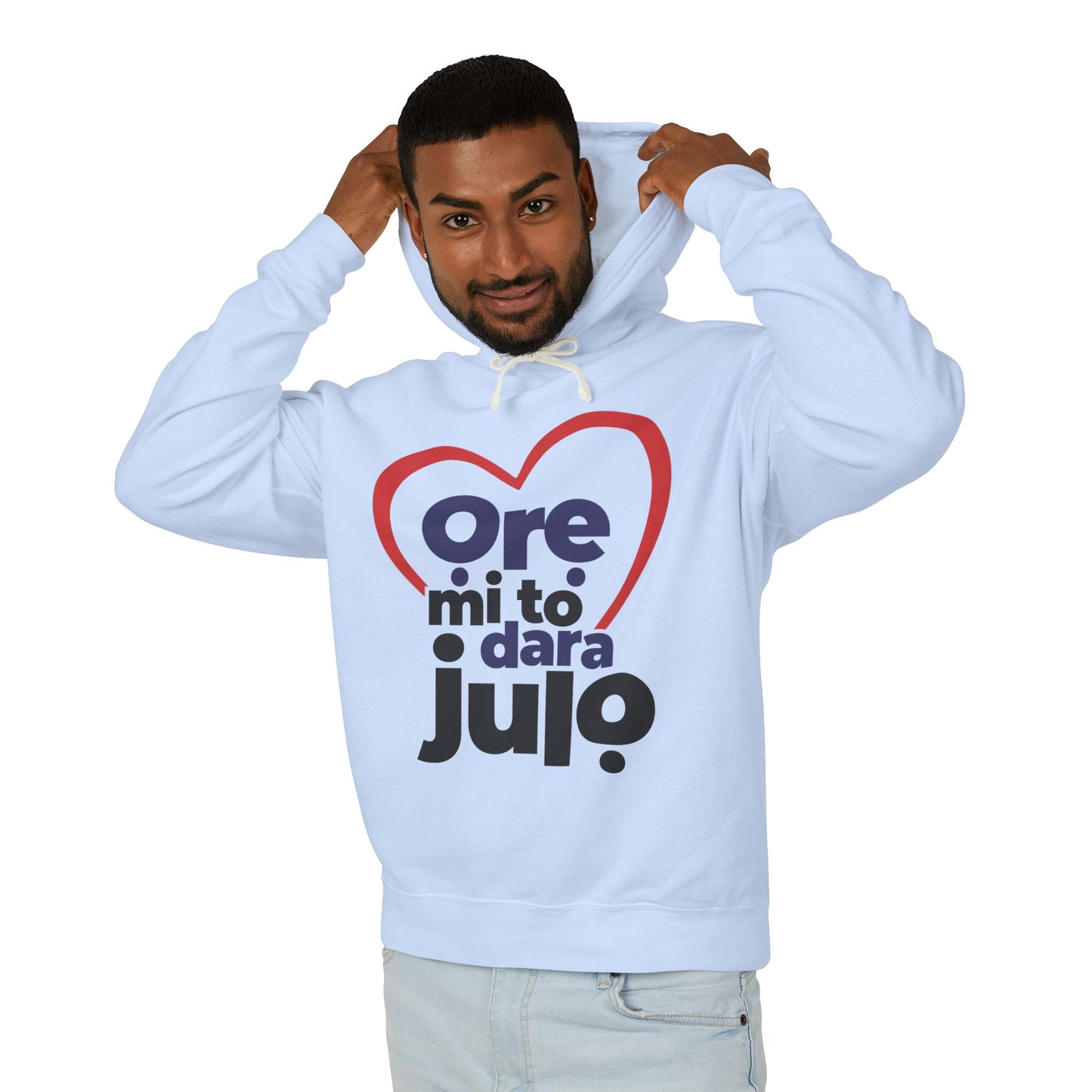 Hoodie - "Ore mi to dara julo" Heart Graphic Lightweight Pullover
