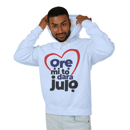 Hoodie - "Ore mi to dara julo" Heart Graphic Lightweight Pullover