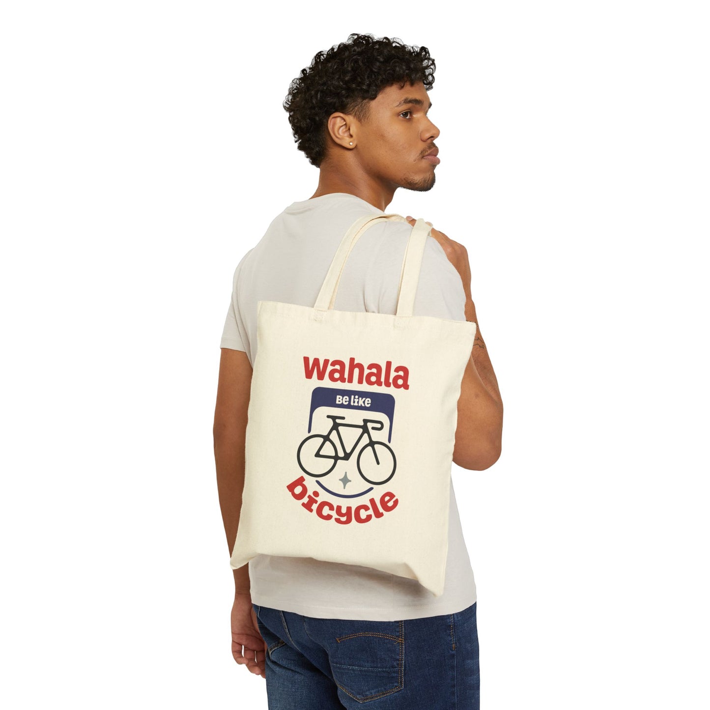 Wahala be like Bicycle Cotton Canvas Tote Bag - Eco-Friendly Shopping, Beach, Gym, Teacher Gift, Reusable Bag