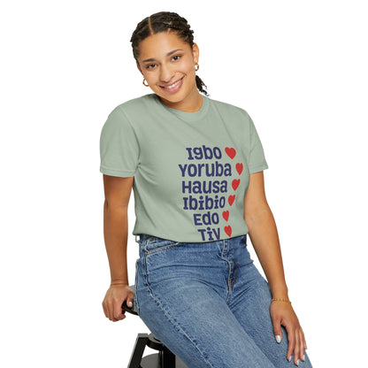 T-Shirt — Nigerian Ethnic Pride Tee (Igbo, Yoruba, Hausa, Ibibio, Edo, Tiv, Fulani)