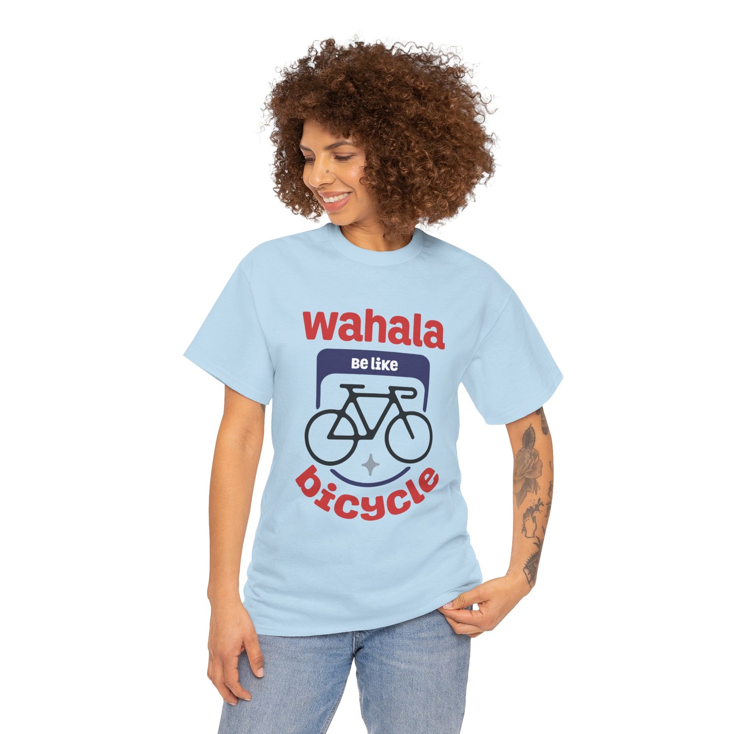 Wahala be like Bicycle Unisex Heavy Cotton Tee, Perfect Gift for Cyclists, Casual Wear, Bike Enthusiasts, Fun Statement Shirt