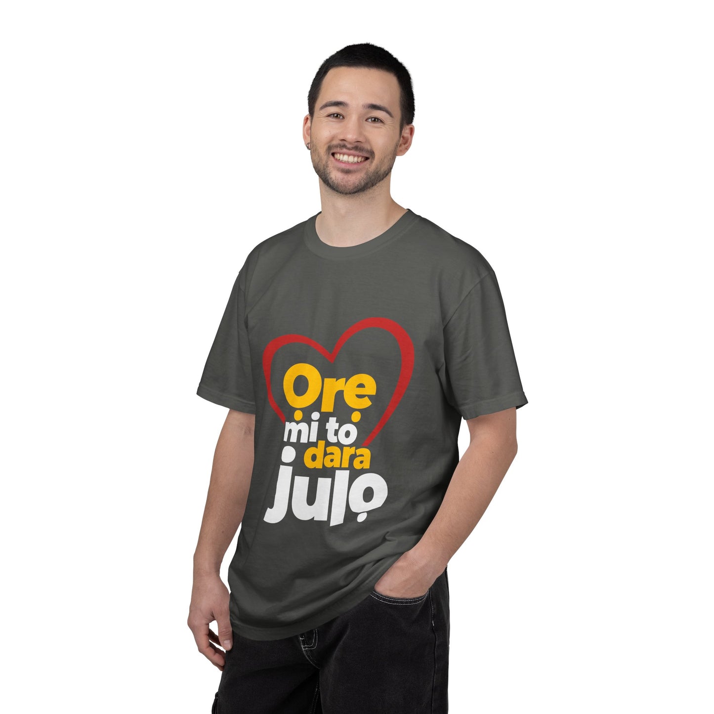 T-Shirt — "Ore mi to dara julo" Heart Graphic