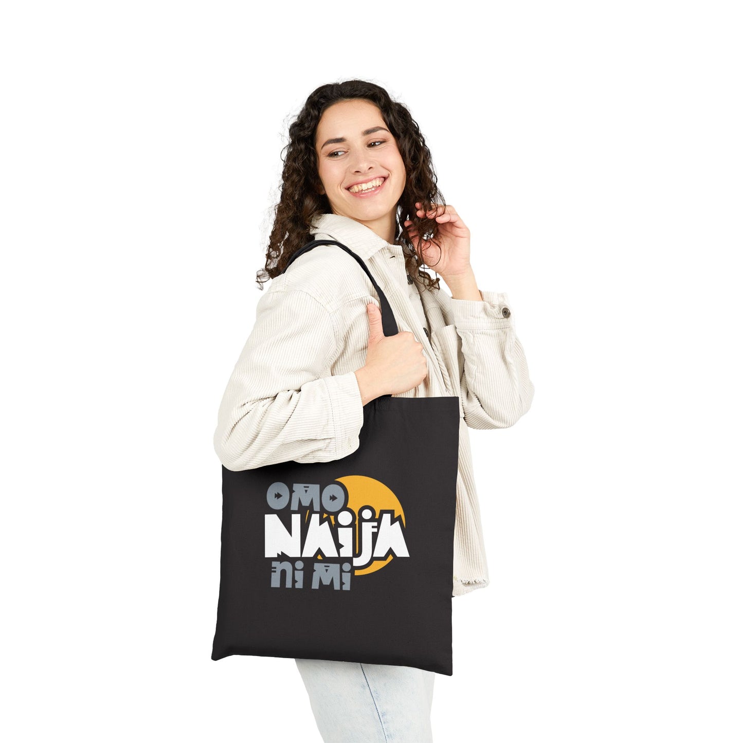 Omo Naija Ni Mi Cotton Canvas Tote Bag — Nigerian Pride Eco Shopper