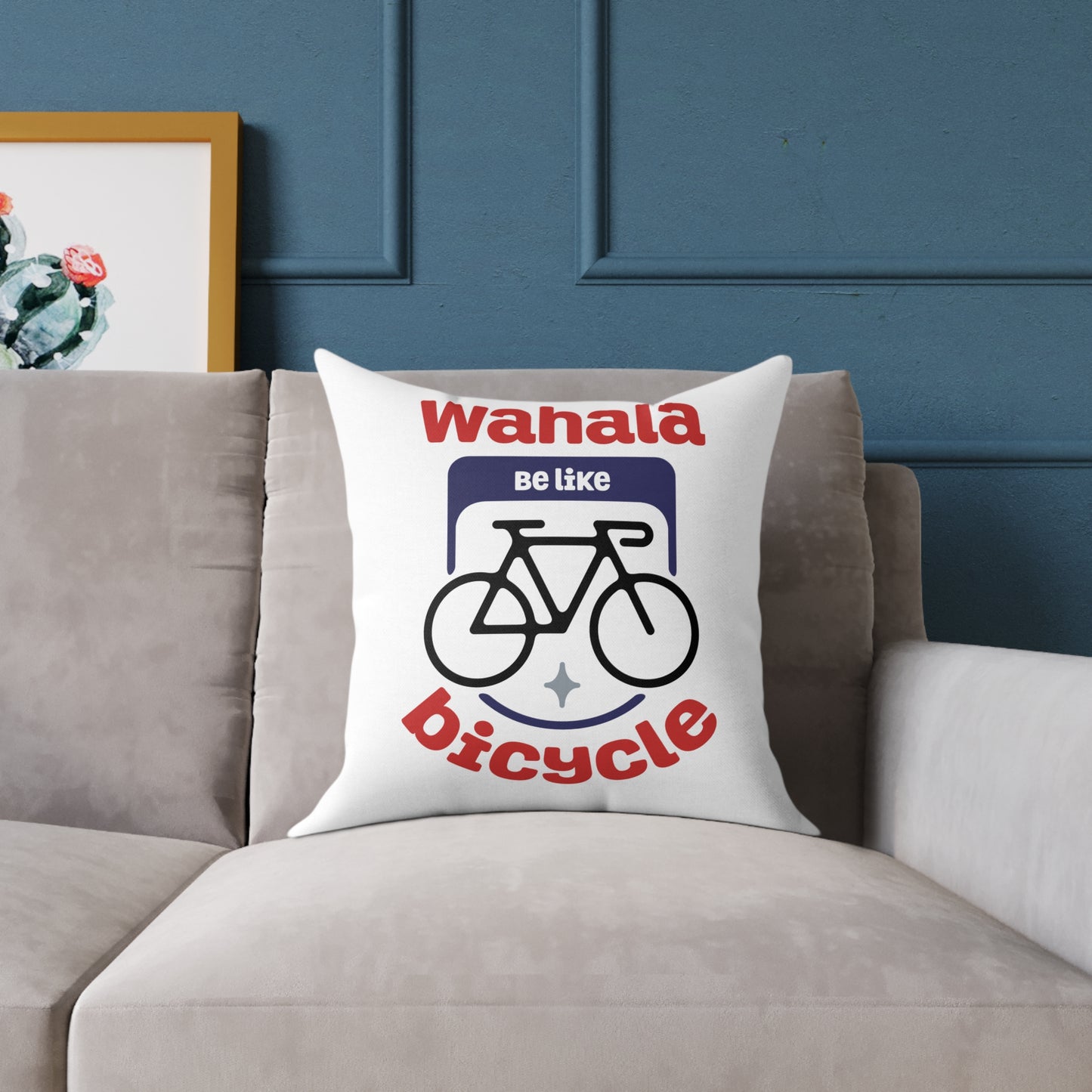Bicycle-Themed Decorative Pillow, Fun and Whimsical Home Accent, Cycling Lover Gift, Couch Cushion, Modern Living Room Decor