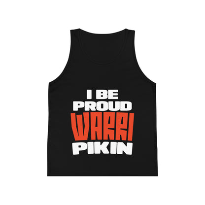 Kid Tank Top — "I Be Proud Waari Pikin" Bold Typography Kids Shirt